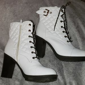 White heeled  Guess boots